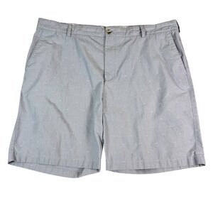 Van Heusen Studio Mens Shorts Blue Geometric Micro Pattern Flat Front Size 44